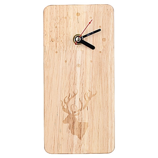 Rectangle Wood Desk Clock - Image 2