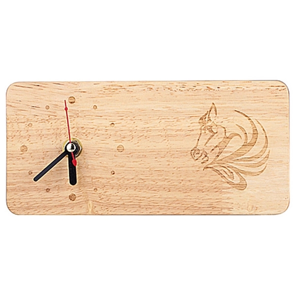 Rectangle Wood Desk Clock - Image 3