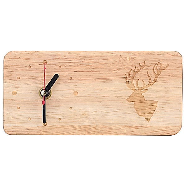 Rectangle Wood Desk Clock - Image 4