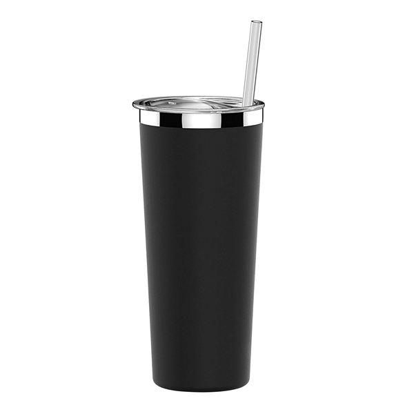 22 oz. Double wall tumbler with Straw - Image 3