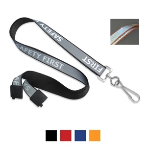 5/8" "Safety First" Reflective Lanyard, Swivel Hook