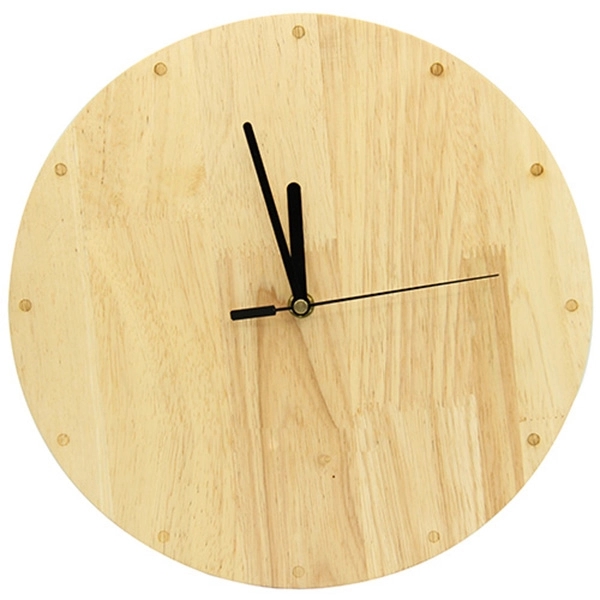 Round Wooden Wall Clock - Image 2