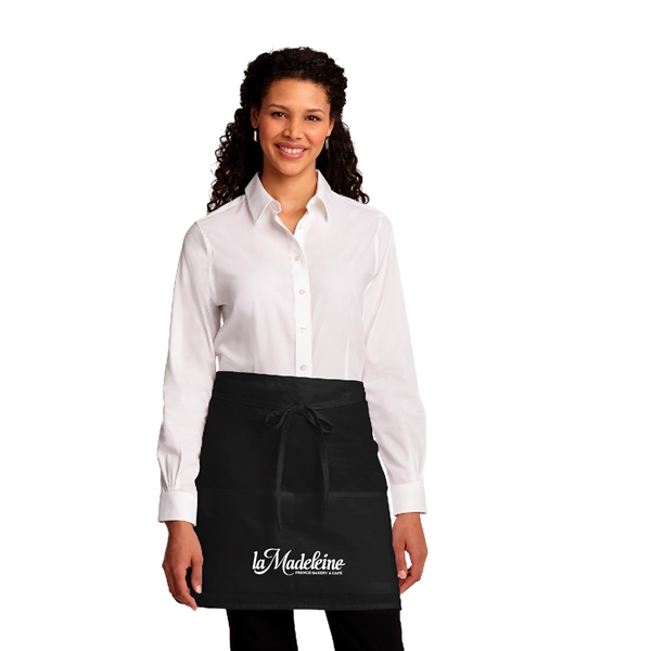 Easy Care Half Bistro Apron with Stain Release, Imprinted - Image 1