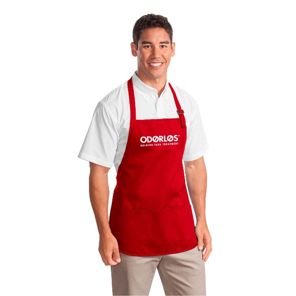 Medium-Length Apron with Pouch Pockets, Imprinted - Image 1