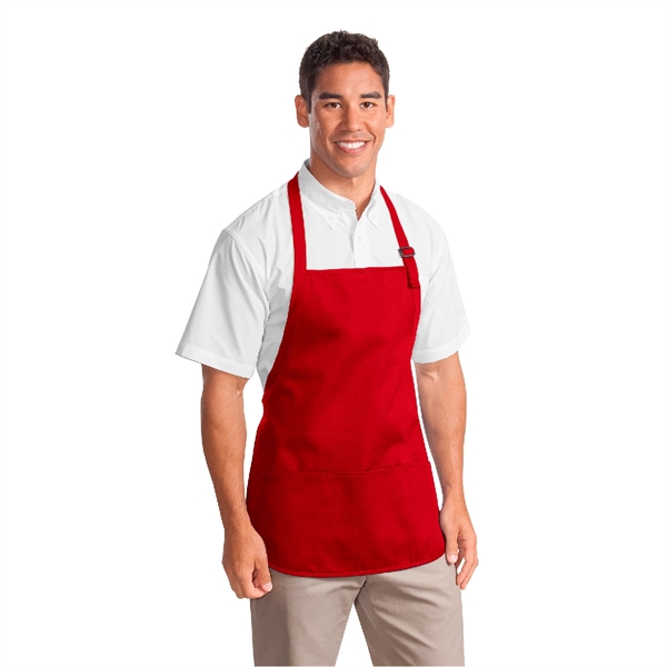 Medium-Length Apron with Pouch Pockets, Imprinted - Image 3