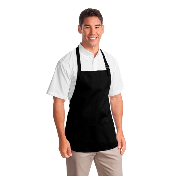 Medium-Length Apron with Pouch Pockets, Imprinted - Image 11