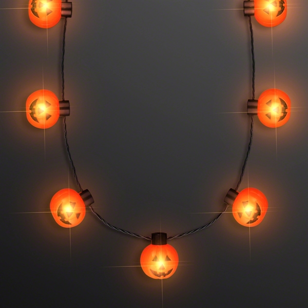 Big Pumpkin Light Bulbs Halloween Necklace - Image 2