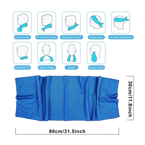 Cold Cooling Towels(32"x 12"), Ice Towel, Microfiber Towel - Image 3