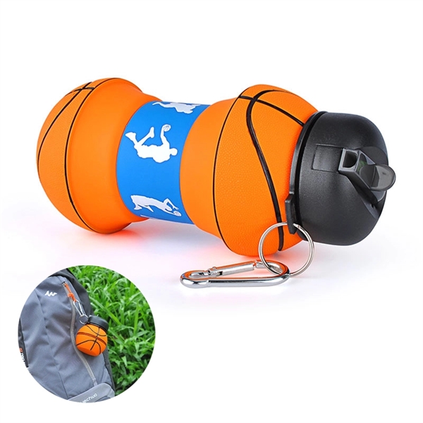 Silicone Sports Water Bottle Collapsible Basketball Cup - Image 5