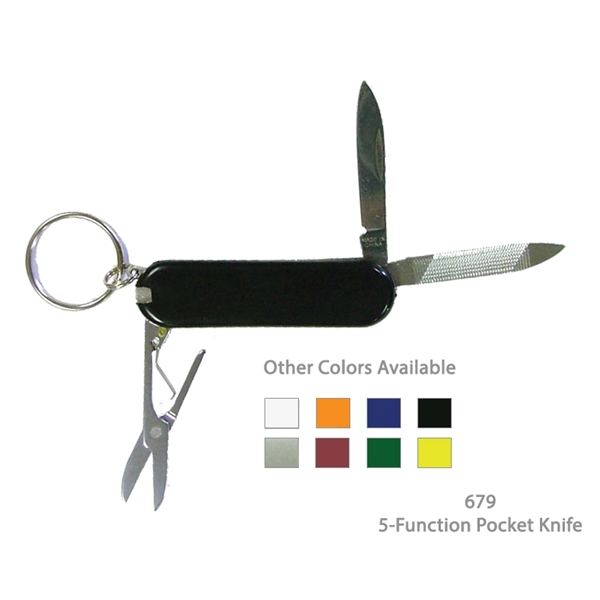 5 Function Pocket Knife Tool With Keychain - Image 2
