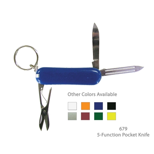 5 Function Pocket Knife Tool With Keychain - Image 3