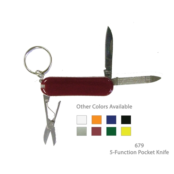 5 Function Pocket Knife Tool With Keychain - Image 4