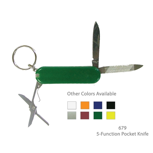 5 Function Pocket Knife Tool With Keychain - Image 5