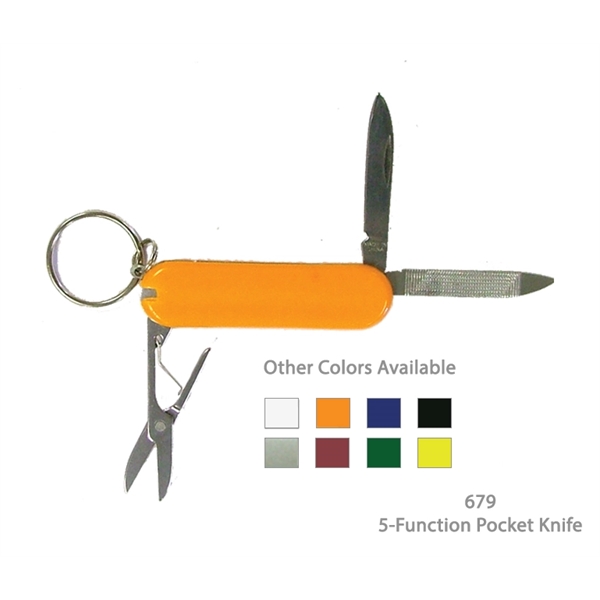5 Function Pocket Knife Tool With Keychain - Image 6