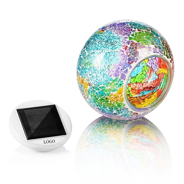 Color Changing Solar Powered Glass Ball Led Garden Lights - Image 1