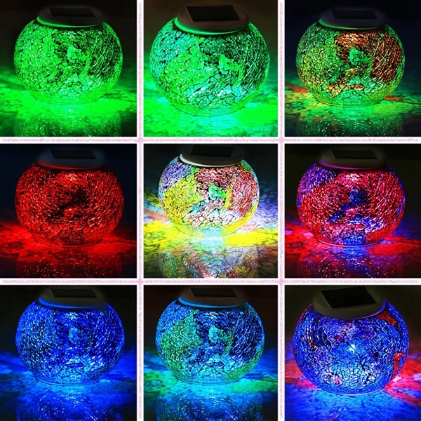 Color Changing Solar Powered Glass Ball Led Garden Lights - Image 3