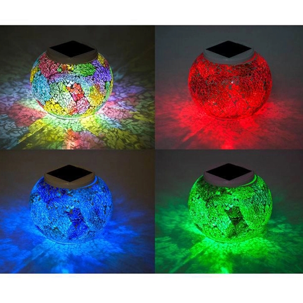 Color Changing Solar Powered Glass Ball Led Garden Lights - Image 4