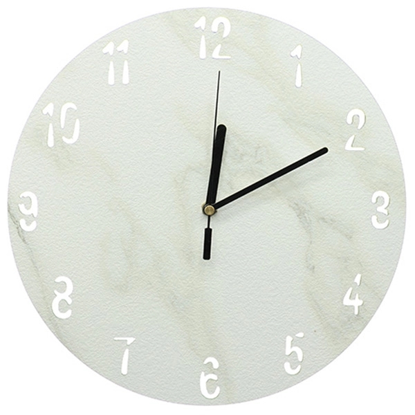 Hollow Out Numbers Marble Wall Clock - Image 2