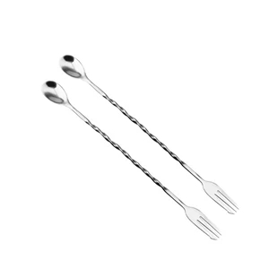 Stainless Steel Long Twisted Mix Spoon Stirrer 