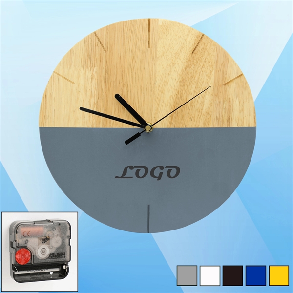 Colored Wooden Wall Clock - Image 1
