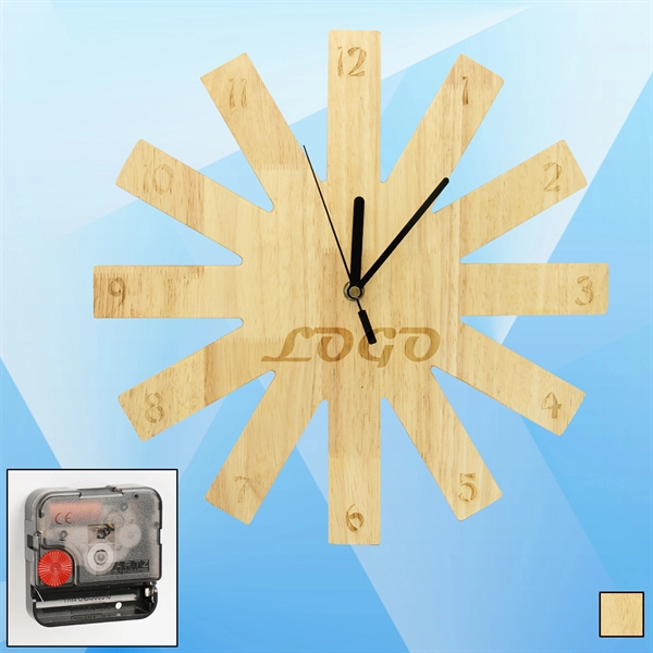 Gear Shaped Wooden Wall Clock - Image 1