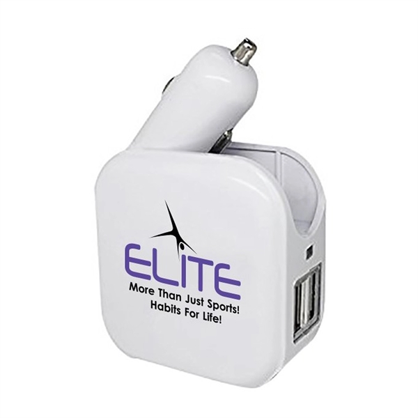 2-in-1 Compact Dual USB Wall Charger and Car Charger foldabl - Image 4