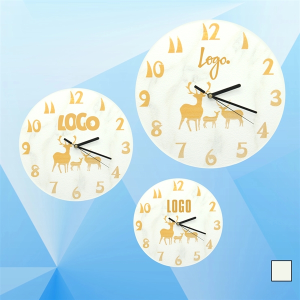 Deer Pattern Marble Wall Clock - Image 1