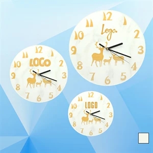 Deer Pattern Marble Wall Clock