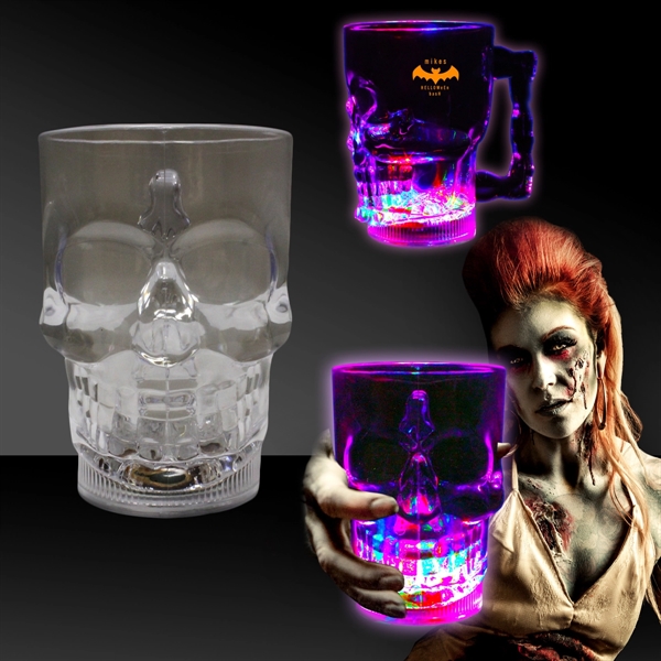 14 oz. Flashing LED Lighted Skull Cup - Image 1