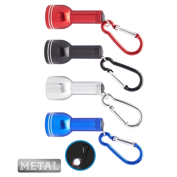 Metal 6 LED Flashlight Carabiner Keychain - Image 2