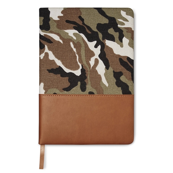 5" x 8" Hard Cover Camo Canvas Journal - Image 5
