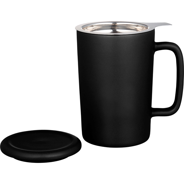 Tulsa Tea & Coffee Ceramic Mug With Lid 14oz - Image 2