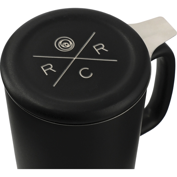 Tulsa Tea & Coffee Ceramic Mug With Lid 14oz - Image 6