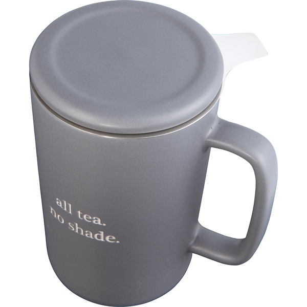 Tulsa Tea & Coffee Ceramic Mug With Lid 14oz - Image 10