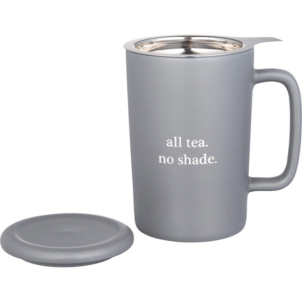 Tulsa Tea & Coffee Ceramic Mug With Lid 14oz - Image 13