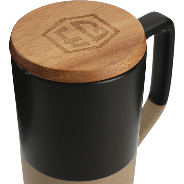 Tahoe Tea & Coffee Ceramic Mug with Wood Lid 16oz - Image 8
