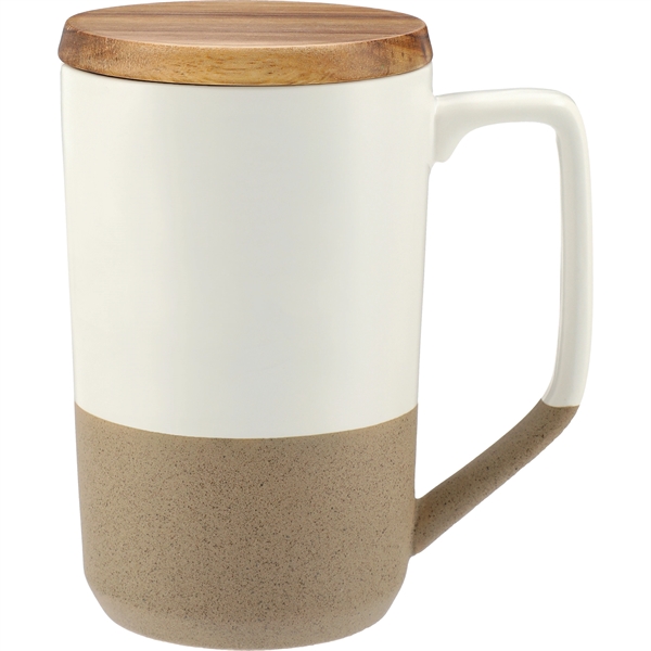 Tahoe Tea & Coffee Ceramic Mug with Wood Lid 16oz - Image 11
