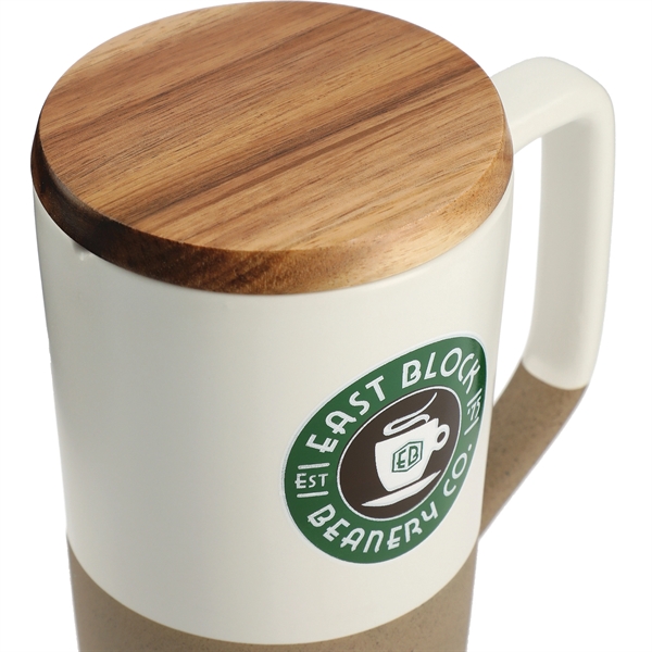 Tahoe Tea & Coffee Ceramic Mug with Wood Lid 16oz - Image 13