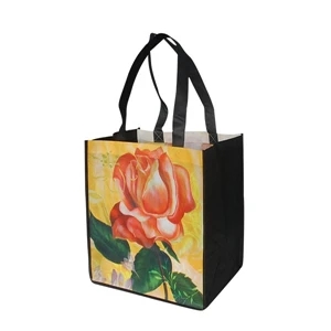 Full Color Extra Large Wine Tote bag with 7" Gusset