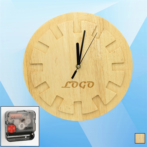 Double-deck Wooden Wall Clock - Image 1