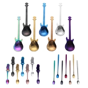 Colorful Guitar Shape Stainless Steel Spoons