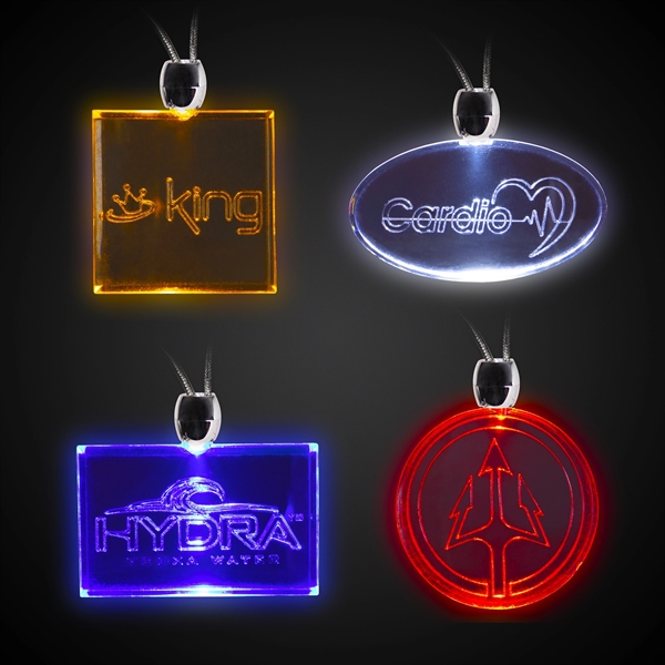 LED Acrylic Pendant Necklace - Assorted Styles & Colors - Image 7