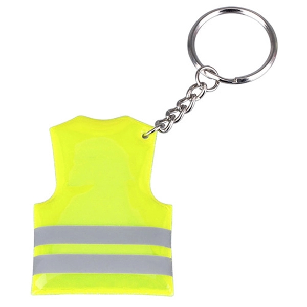 Reflective Vest Shaped Safety Key Chain - Image 2