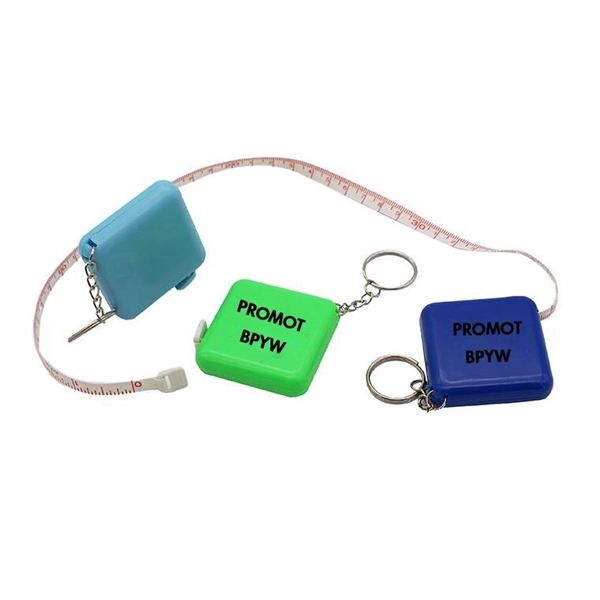 5-Feet  Square Tape Measure Automatic Retractable Keychain - Image 1