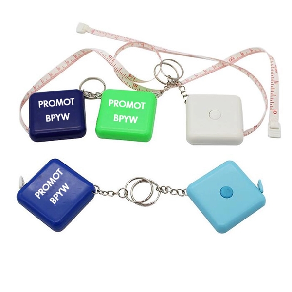 5-Feet  Square Tape Measure Automatic Retractable Keychain - Image 2