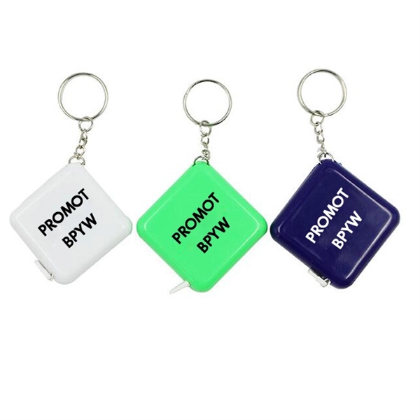 5-Feet  Square Tape Measure Automatic Retractable Keychain - Image 3