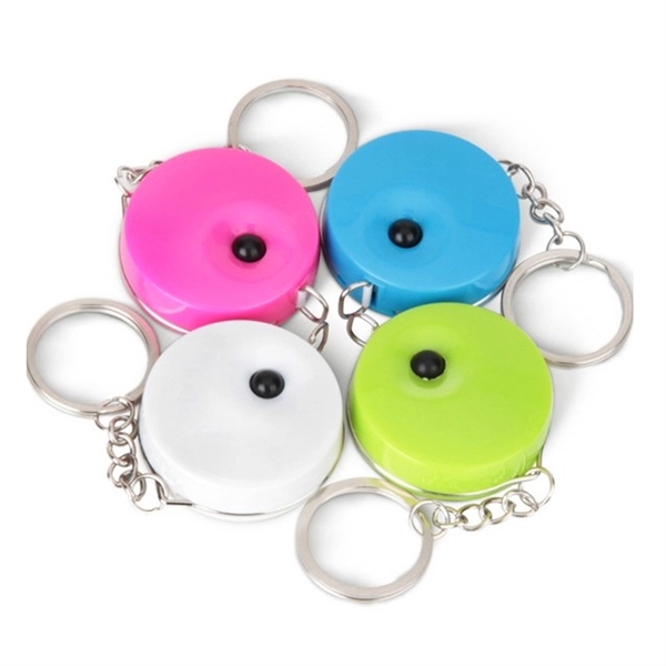 5-Feet Round Shaped Tape Measure Retractable Keychain - Image 2