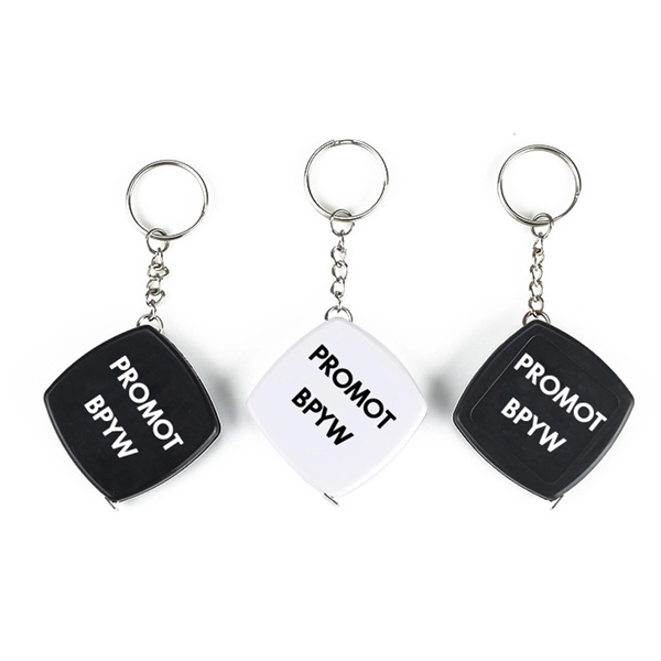 6.5 Ft.  Square Steel Tape Measure Retractable Keychain - Image 1