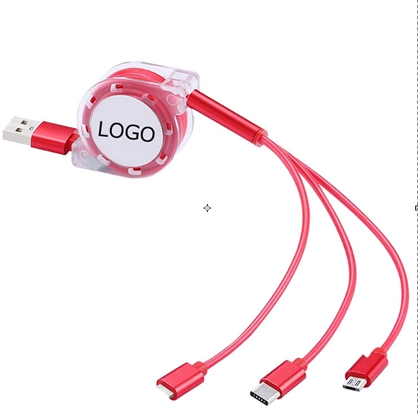 3 in 1 Multi USB Retracrable Charger Cable Cord - Image 2