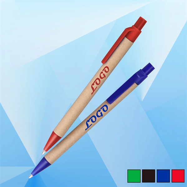 Eco-Green Paper Barrel Pen - Image 1